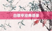 白敬亭經典語錄