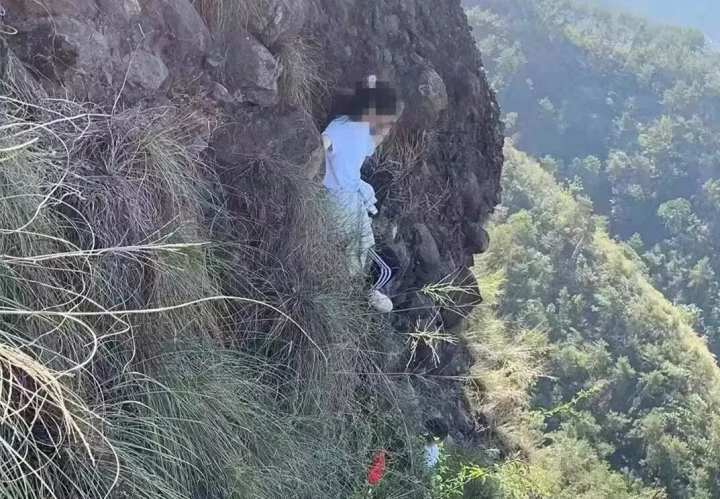 女子墜百米懸崖掛樹枝躲過一劫_兩女子爬山被困400米高懸崖_爬山作文400字